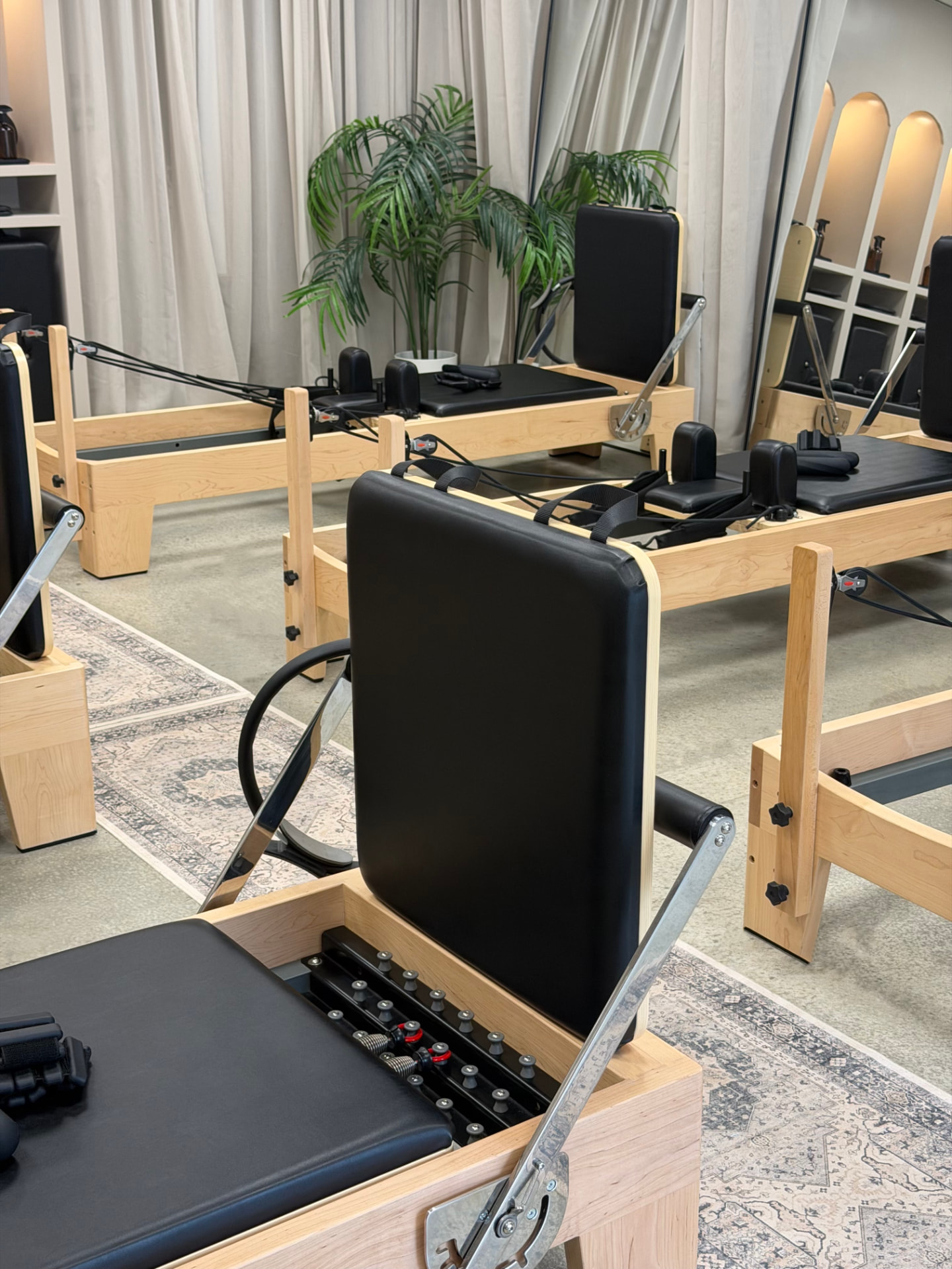 Reformers lined up and ready in the BED Debden studio