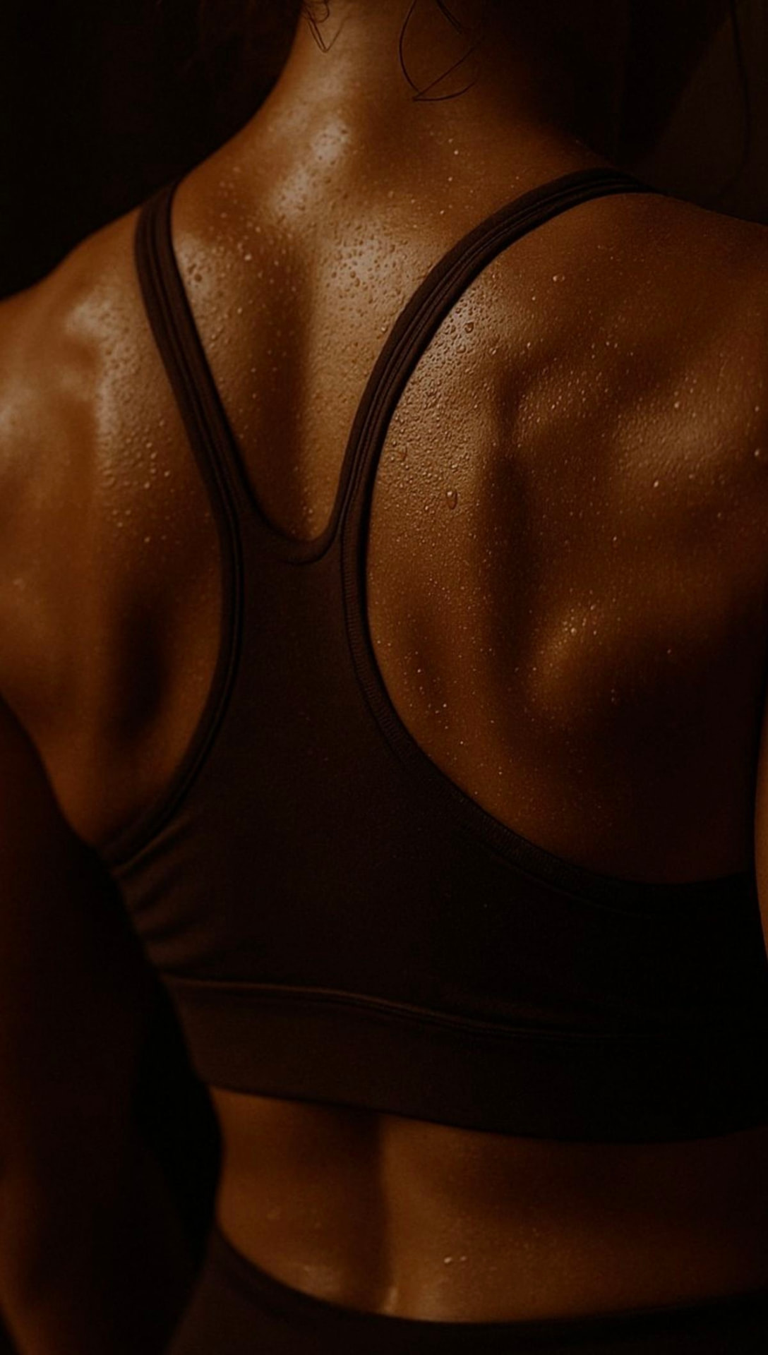 Close-up of an athlete's back after a BED Debden Reformer class